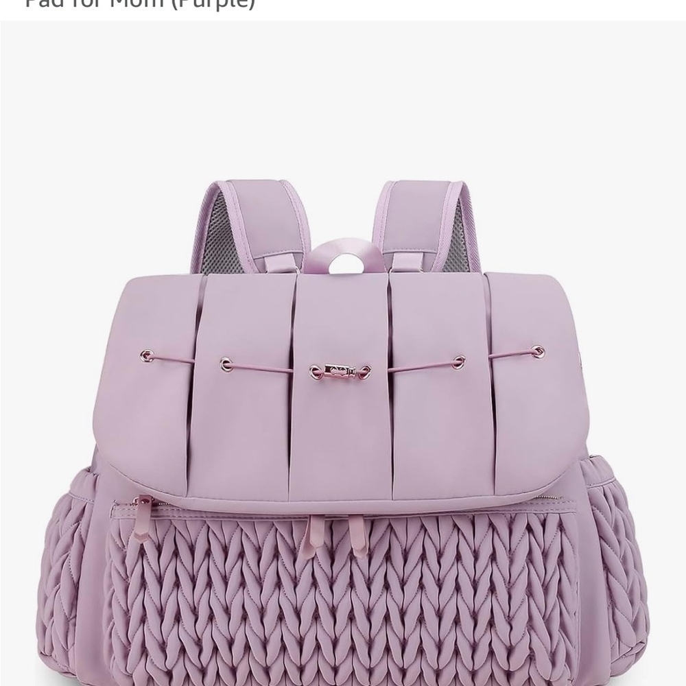 Lmbabter Lavender Woven Diaper Bag Backpack